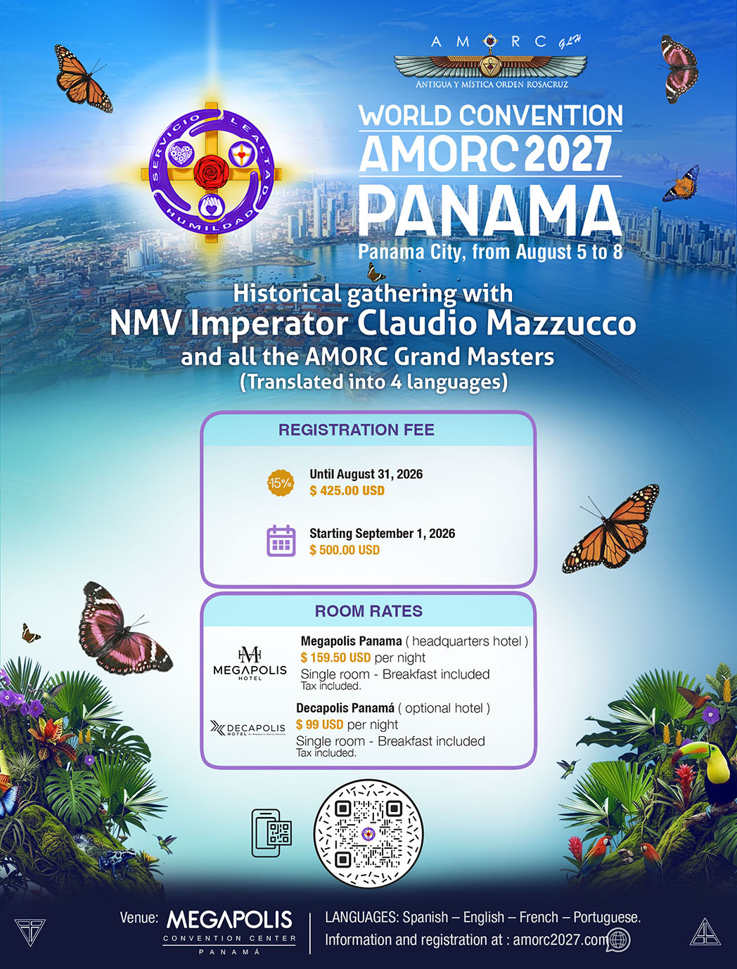 Convenção Mundial da AMORC 2027 – 5 a 8 de setembro de 2027